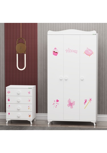 Yıldız 3 Kapaklı Dolap Ve Şifonyer- Prenses