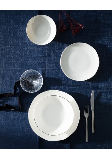 Madame Coco Collin 6 Kişilik 24 Parça Yemek Takımı - Beyaz/silver Çok Renkli