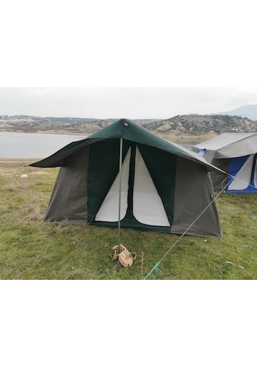 Tmç KAPI SİNEKLİKLİ  2+0 Double Kamp Çadırı 4-6 Kişilik - Yeşil