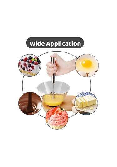 Fortunelane Paslanmaz Çelik Yarı Otomatik Çırpma, El Frother Ve Wisking Aracı, Yemek Yumurta Çırpıcı, Yumurta Döndürücü, Yumurta Paslanmaz Çelik