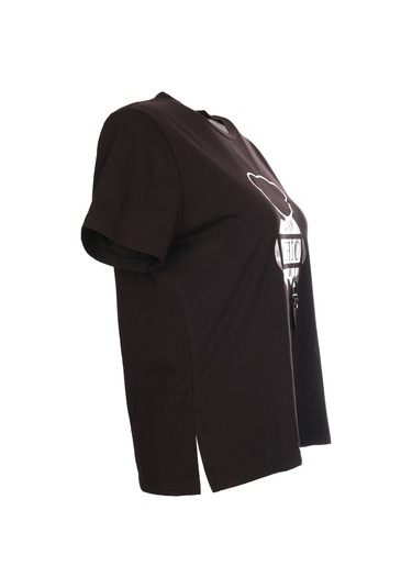 Ysatis Minimalist Oversize Kadın Bluz - Kısa Kol Yuvarlak Yaka Siyah