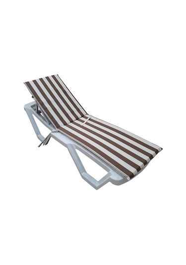 Mirzademarket Şezlong Minderi Lüks Su Geçirmez Kumaş Fermuarlı Yıkanır-Kahve/Kr