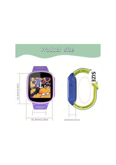 Trendooze Gaojunshop01 2025 Çocuk Akıllı Saati, Mor Mor, Hd Kamera, Eğitici Oyunlar Mor