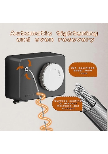 Ganzhoushop Geri Çekilebilir Çamaşır Askıları - 4.2m İç Mekan Dış Mekan Çamaşır Askısısiyah Çok Renkli