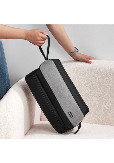 Baona Bn-ds005 İçin Büyük Kapasiteli Çift Katmanlı Saç Kurutma Makinesi Saç Maşası Saklama Çantası Siyah