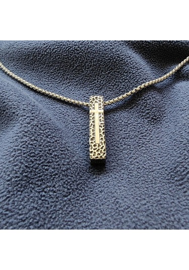 Çelik Koruyucu Haç Kolye Silver