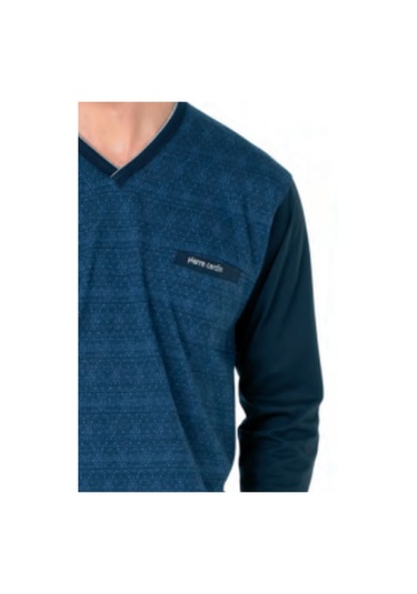 Pierre Cardin 6110 Erkek Kuzun Kollu V Yaka Pijama Takımı-saks Saks