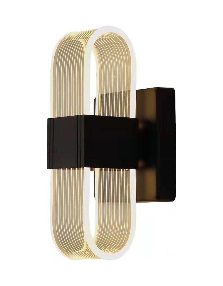 Folinda 18w Led Duvar Lambası - Akreplü Akrilik, 3 Renk Işık Beyaz/sıcak/neutral , B Modeli Tek Kafa Altın, Otel/ev Odası/ Koridor Dekoru Altın