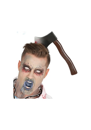 Kafaya Saplanmış Halloween Kanlı Balta Şaka Tacı Tdrtr