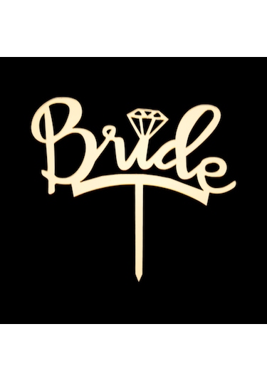 Bride Altın Pleksi Pasta Süsü