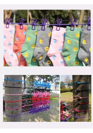 Esfamily Mandallı Çamaşır Kurutma İpi 236849565 Siyah