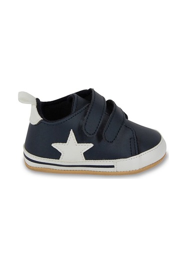 First Step Beyaz Yıldızlı Lacivert Patik Bebek Patik Kışlık, Anaokulu, Kreş, Ev   Günlük Ayakkabı G-2352-LACIVERT Lacivert