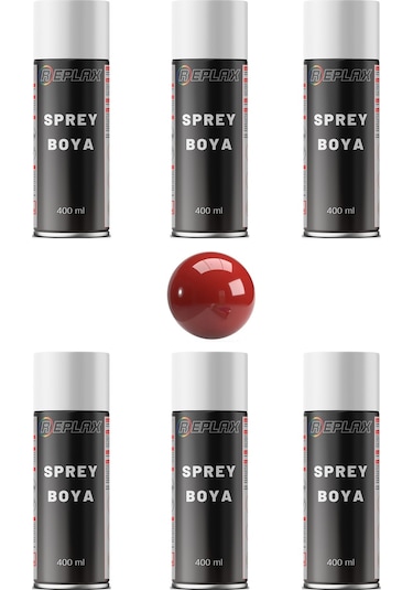 6 Adet Ral 3002 Karmen Kırmızı Sprey Boya 400 Ml