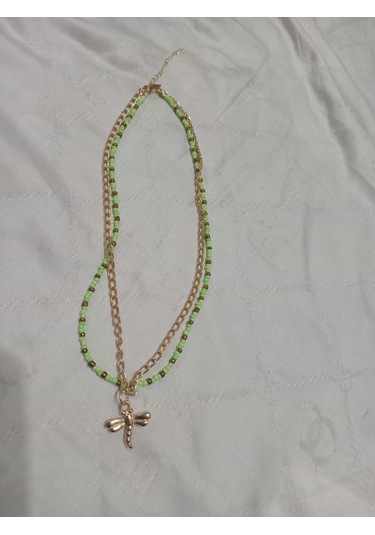 Yusufcuk Uçlu Çift Kolye Yeşil