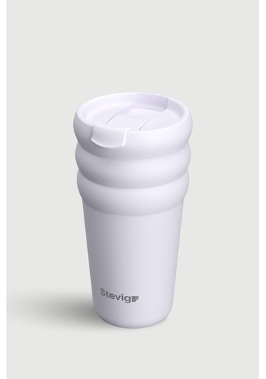 Stevig 3 Bubble Two-cap Straw Tumbler Çelik Termos 600 Ml Lilac Hint St-245 Lila