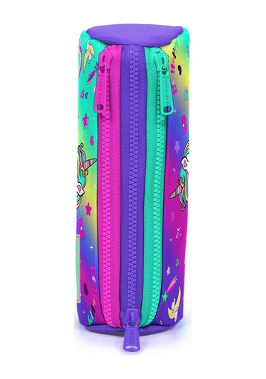 Coral High Kids Lavanta Su Yeşili Unicorn Desenli Üç Bölmeli Kalem Çantası 22029