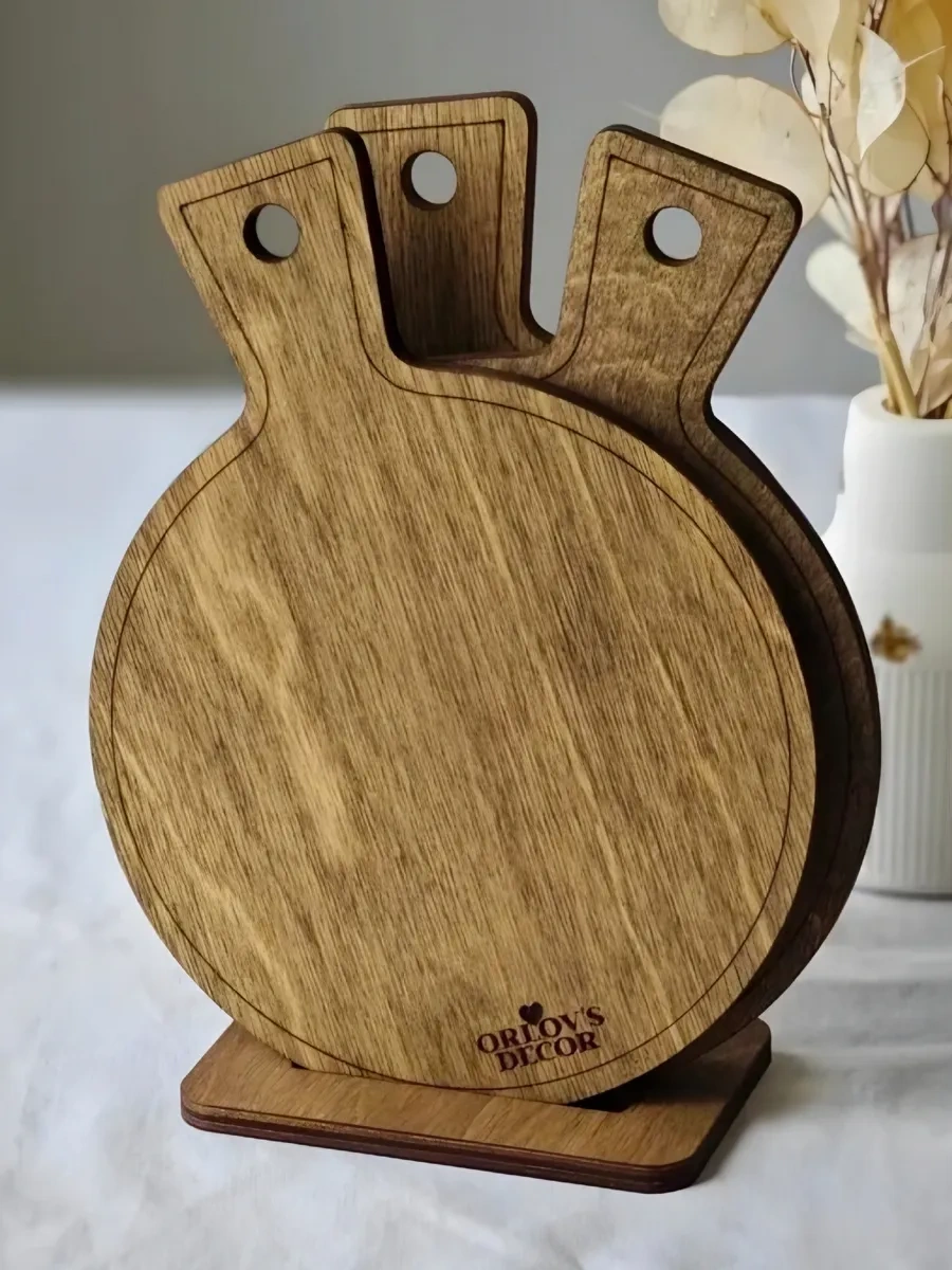 Orlov's Decor Sıcak Tencereler İçin Ahşap Altlıklar, Sette 3 Adet 158060354 Kahverengi