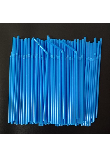 Yunboo Yiyecek Dereceli 200'lü Renkli 5x210 Eğik Boru, Suyu, Süt Çayını Kolay İçmek İçin Tek Kullandım Plastik Pipetler