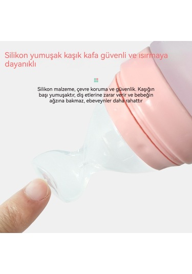 Aurora Bebek Tamlayıcıgıda Kaşığısılılmızpirinçezmesi Kaşık Pembe