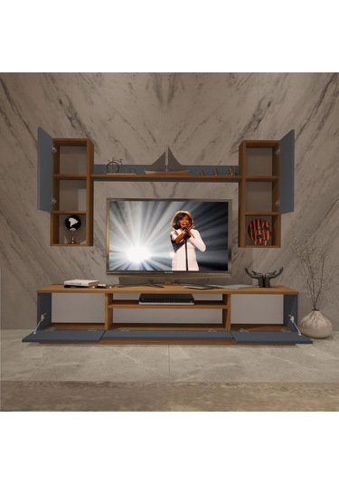 Decoraktiv Trendstyle 5das Mdf Tv Ünitesi Tv Sehpası Ceviz - Antrasit