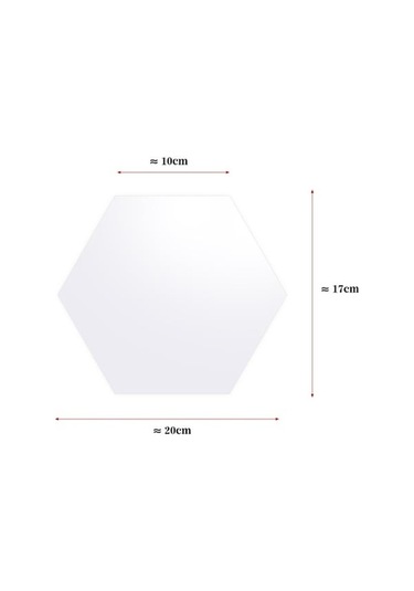 Opulentliving Yulong Mufunye 12 Adet Hexagon Ayna Çıkartması - Yatak, Banyo, Salon Dekoru