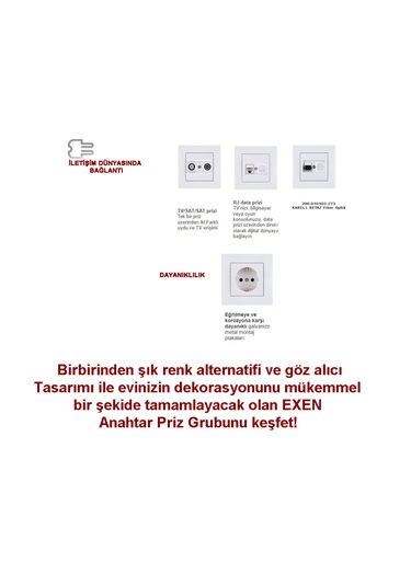 Exen Karell Beyaz Data Priz Jaksız Çerçeveli