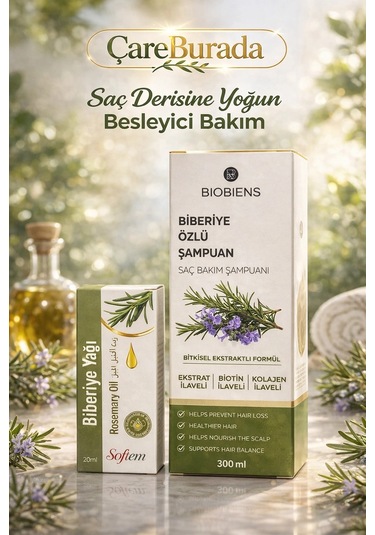 Biobiens Biberiye Özlü Şampuan 300 Ml. & Biberiye Yağı 20 Ml.