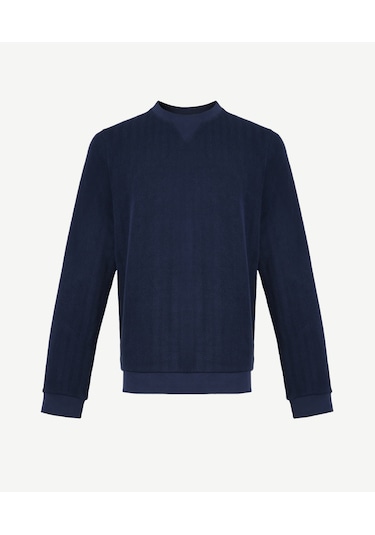 Yargıcı Bisiklet Yaka Uzun Kollu Sweatshirt Lacivert