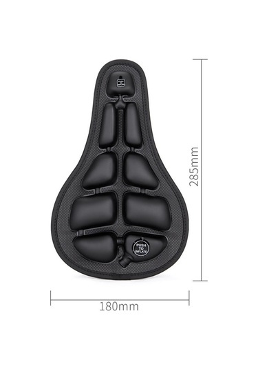 Lemestar Dağ Bisikleti Akıllı Hava Yastığı: Su Geçirmez, Darbe Emici, Kaymaz Tpu Kumaşlı Saddle Kılıfı - Siyah Siyah