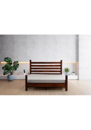 Elegans İthal Çam Masif Ahşap Karyola Ceviz Renk 100 200