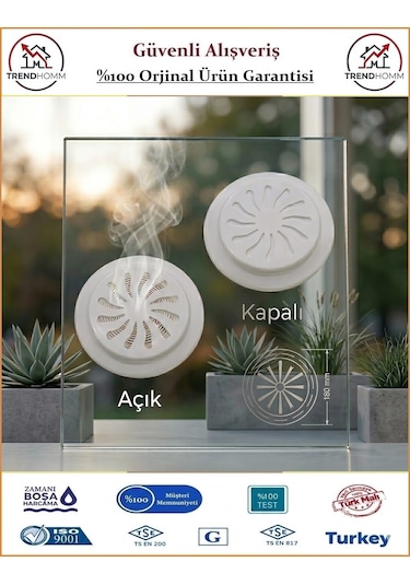 Trendhomm Aç Kapa Doğalgaz Havalandırma Cam Menfezi - Sert Plastik - Beyaz