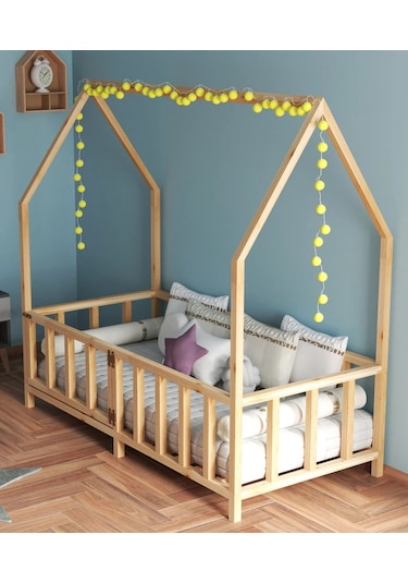 Ev Modeli Çatılı Montessori Baza 90 x 190 CM