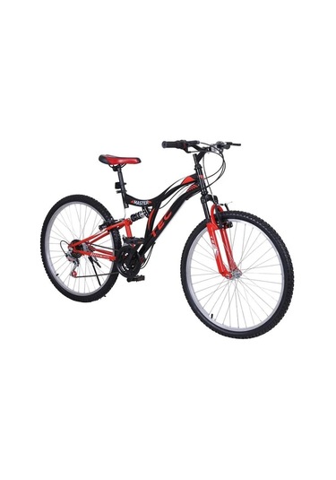 Belderia Tec Master 26 Jant 21 Vites Çift Amortisörlü Dağ Bisikleti 48 Cm Siyah / Kırmızı Siyah - Yeşil