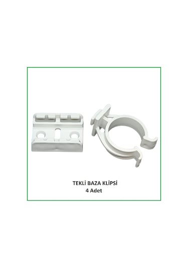 Baza Klipsi Tekli 4 Adet Beyaz