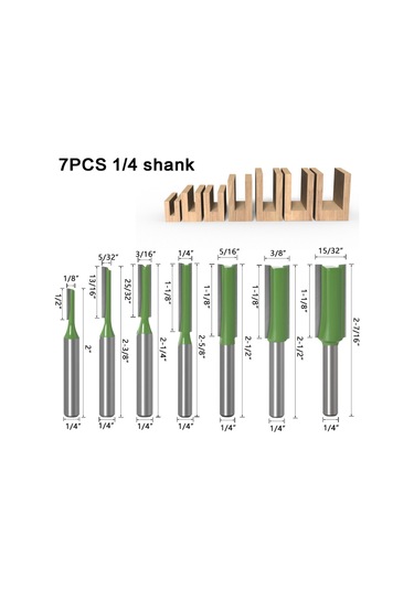 Tangshopping Adet 1/4 Inç Şaft Tek Çift Flüt Düz Uçlu Freze Kesici