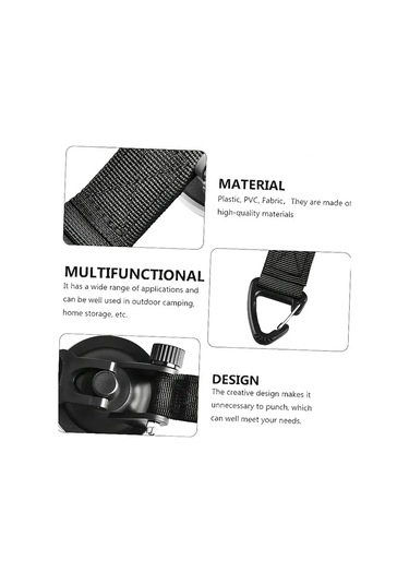 Sunshine011 Sportulı Siyah Kapı Tutucu Kayışı - Rüzgar Ve Su Geçirmez Dayanıklı Siyah