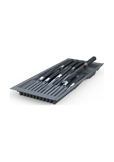 Mutfak Çekmece Içi Antresit Modüler Bıçaklık 20,5cm X 48cm Boydan 4cm Kesilebilir Antrasit