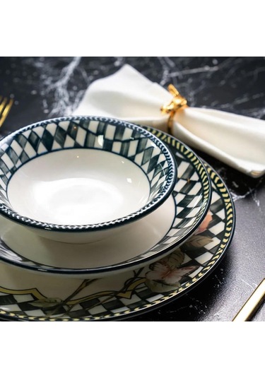 Miss Betty Bird 24 Parça 6 Kişilik Porselen Yemek Takımı Renkli