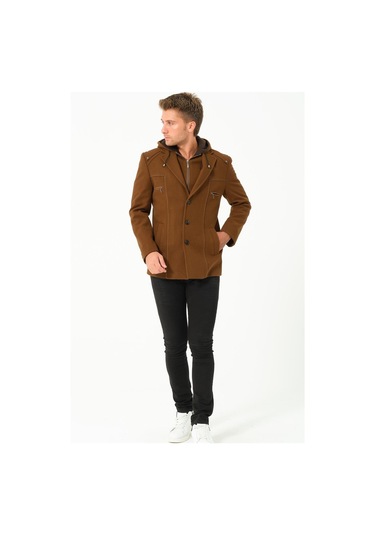 K7532 Dewberry Erkek Kaban-düz Camel Düz Camel