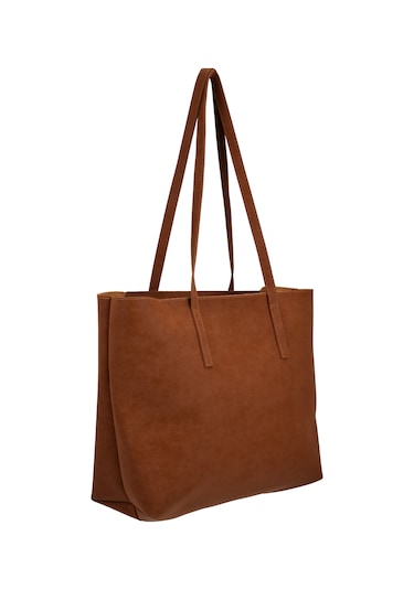 Kadın Büyük Boy Süet El Ve Omuz Çantası - Taba Taba