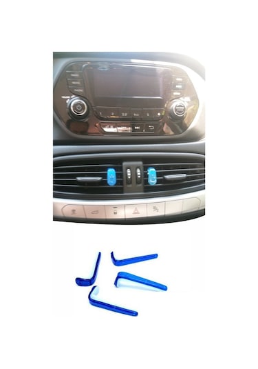 Meys Araba Klips Koku, Havalandırma Klima Vent Klips 1 Paket 4 Klips Zafira (Mavi)
