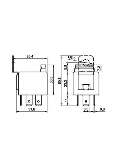 12V 30A Mini Röle 4 Terminalli Sigortalı Toz ve Su Geçirmez ELO