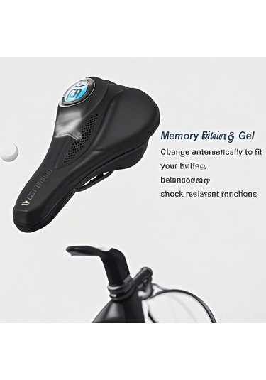 Lemestar Jel Ve Hafıza Köpüğü Dolgulu Bisiklet Oturak Kılıfı, Yumuşak Fiber Kumaş, Havalandırıcı Ağı Desenli, Kayma Önleyici, Tüm Bisikletlere Uyumlu - Siyah-kırmızı Çok Renkli