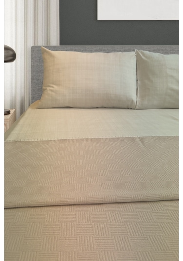 Alla Turca Çift Kişilik Doğal Pamuk Pike Sütlü Kahve Kahverengi