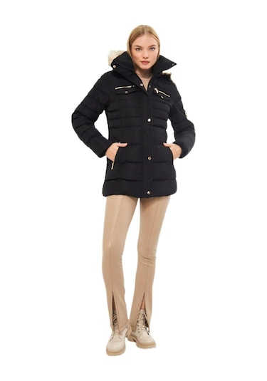 Kadın Büyük Beden Spor Kapüşonlu Mont M5303 Bgl-st03228 001