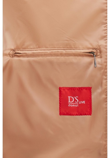 Ds Damat Regular Fit Koyu Bej Mono Yaka Kaşe Kaban 5hf08ort10000 Bej