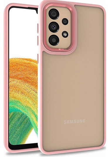 Samsung Uyumlu Galaxy A72 Kılıf Zore Flora Kapak Rose Gold