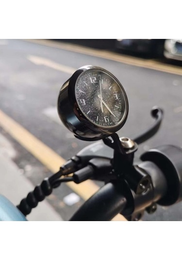 Artfulabode Suntek Siyah Motosiklet Kadranı Dijital Dekoratif Saat Ea Siyah