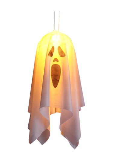 Mufunye Küçük Beyaz Çığlık Yüzü Led Işıklı Kumaş Hayalet Askı Lambası - Halloween Odası Stüdyo Atmosfer Dekorasyonu Beyaz