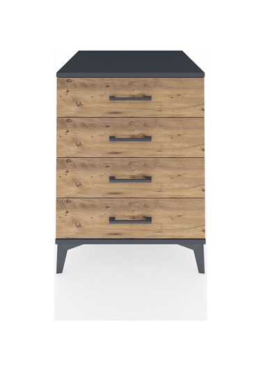 Kronos Komodin 4 Çekmeceli 60x59x80 Antrasit-çam Antrasit